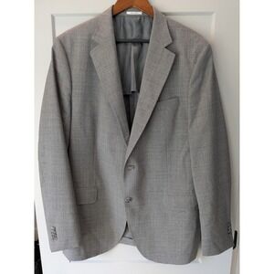Peter Millar Mens Grey 100% Wool Sharkskin 2-Button Blazer Sport Coat 44T READ